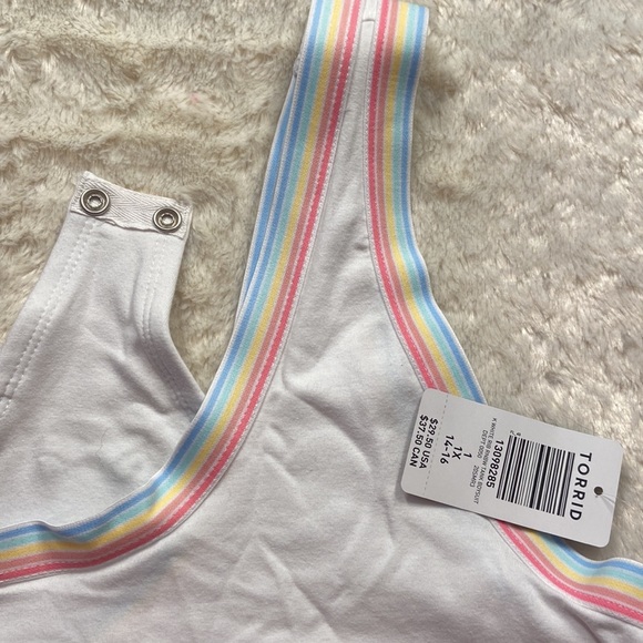 Torrid Size 1 Rainbow Ringer Foxy Bodysuit NWT - Picture 5 of 5